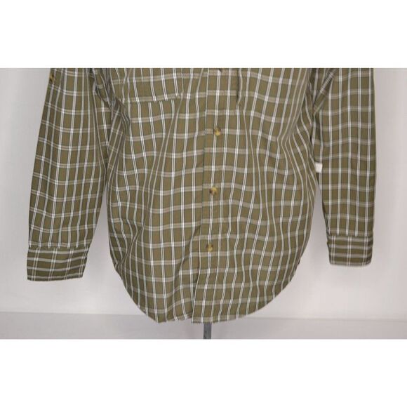 Cabela's Men's Medium Green Plaid Button Down Long Sleeve Shirt - Picture 3 of 12